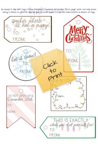 Free Printable Christmas Gift Tags 