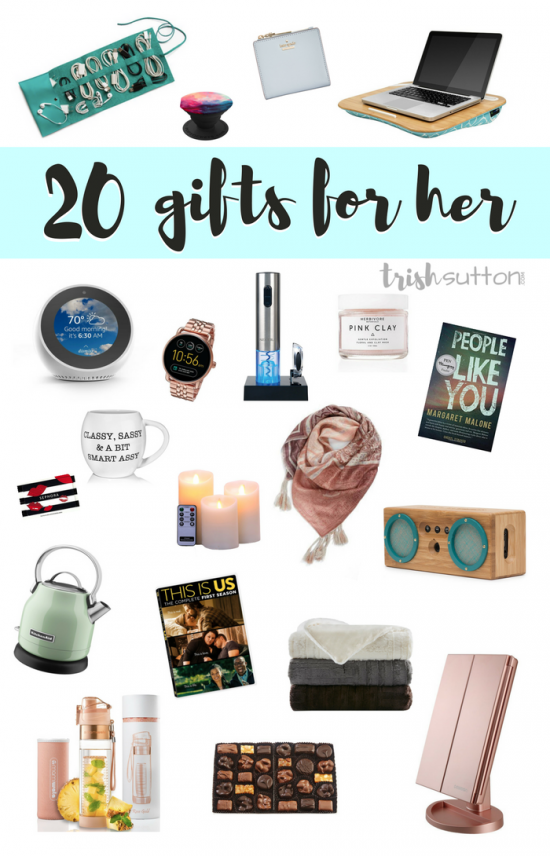 Gift Guide for Her | 20 Gift Ideas for Ladies. 20 gift ideas for ladies; This Gift Guide for Her ranges from $10 - $165 and includes 14 gifts under $40 for Wives, Moms, Sisters & Friends.
