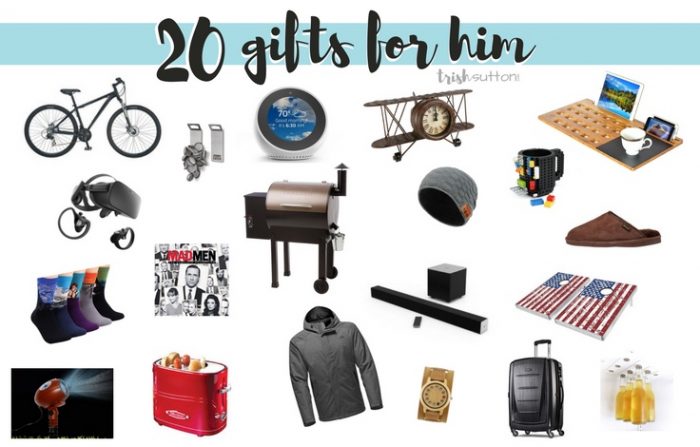 20 gift ideas for guys; This Gift Guide for Him ranges from $14 - $700 and includes 8 gifts under $40 for Husbands, Dads, Brothers & Friends.
