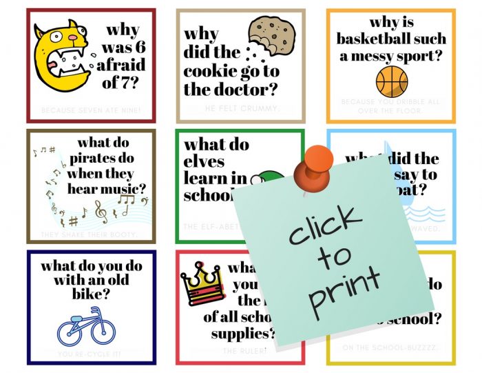 Kids Jokes Silly Lunchbox Jokes Printable for Kids; trishsutton.com