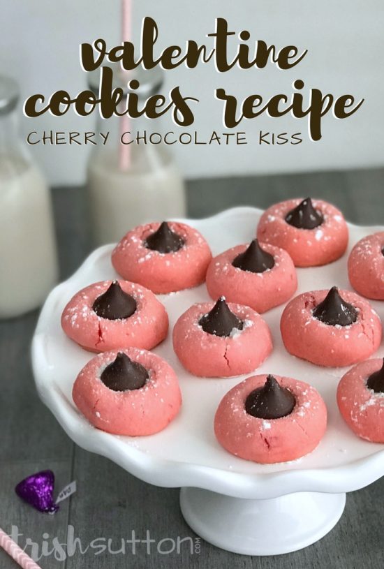 Valentine Cookies Recipe; Cherry Chocolate Kiss trishsutton.com