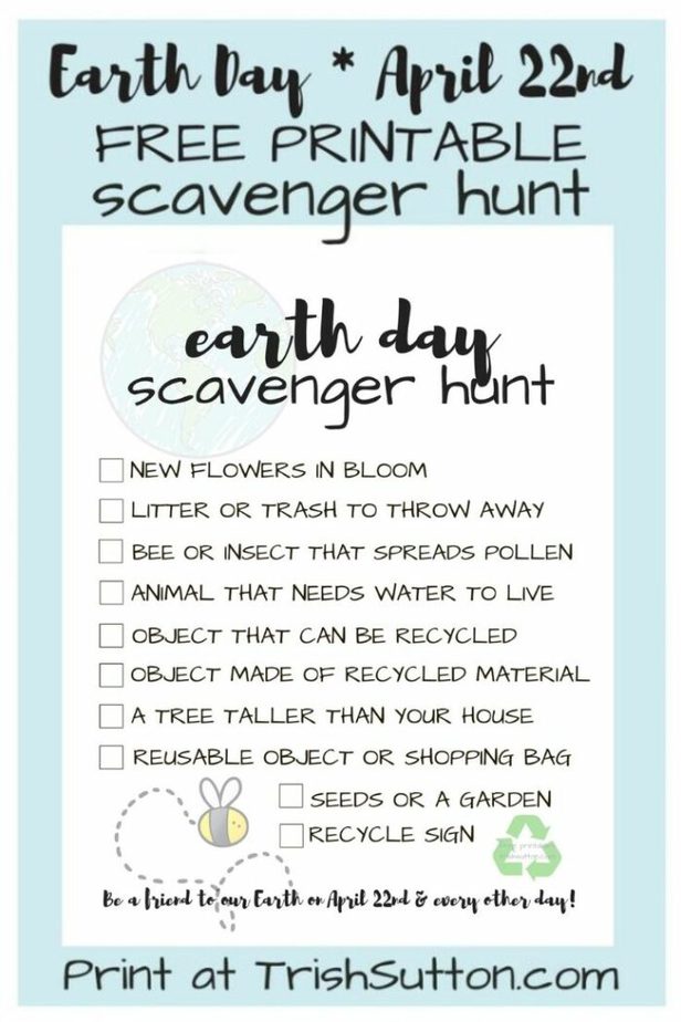 Earth Day Scavenger Hunt Printable for Kids of All Ages