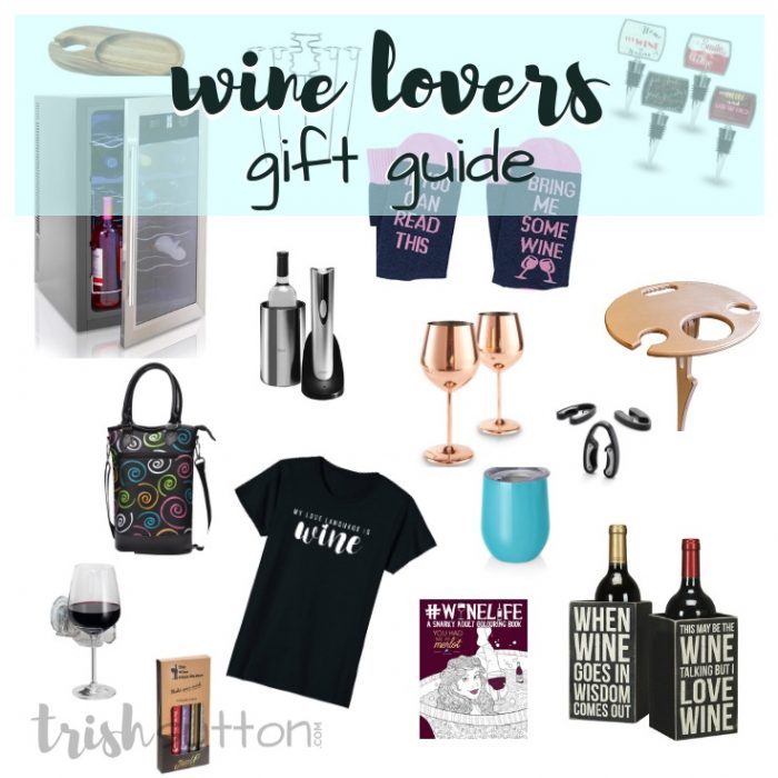 Wine Lovers Gift Guide | 20 Wine Connoisseur Gift Ideas; trishsutton.com #mothersday #fathersday #giftguide #winelovers