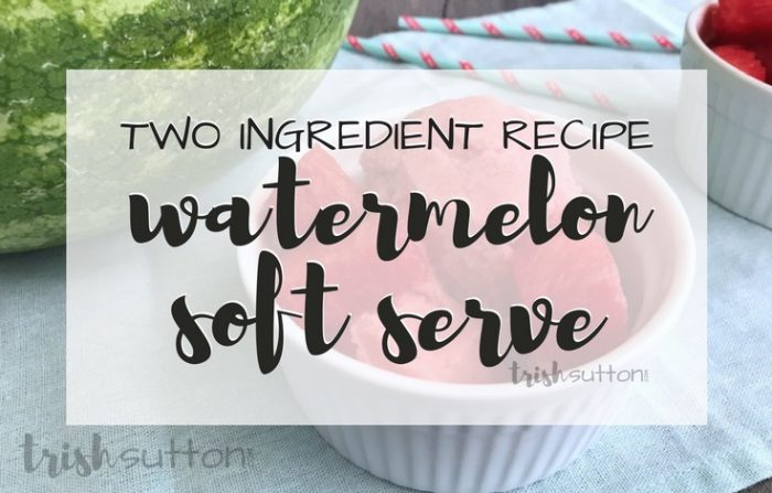 Watermelon Frozen Yogurt; Two Ingredient Soft Serve Recipe, TrishSutton.com