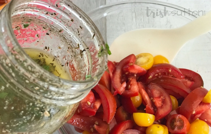 Marinated Tomatoes Recipe; Made with NatureSweet Eclipses, Trishsutton.com #ad