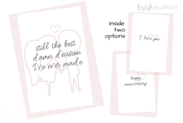 Printable Romantic Greeting Cards | Everyday Love + Anniversary Cards