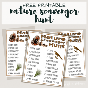 Nature Scavenger Hunt for Kids; Free Printable TrishSutton.com