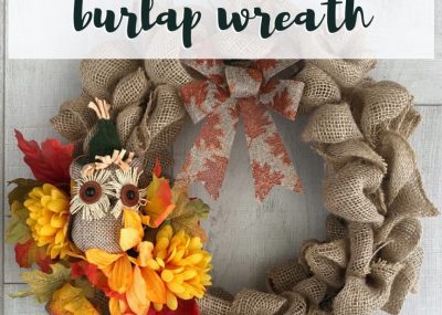 Burlap Wreath; Simple 20 Minute Tutorial Under $10; TrishSutton.com