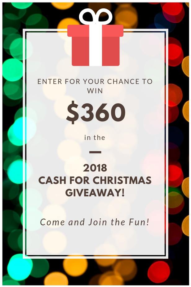 Christmas Cash Giveway; Enter to win 6 gift cards just in time for Black Friday shopping. Giveway ends at midnight on 11/22/2018. TrishSutton.com