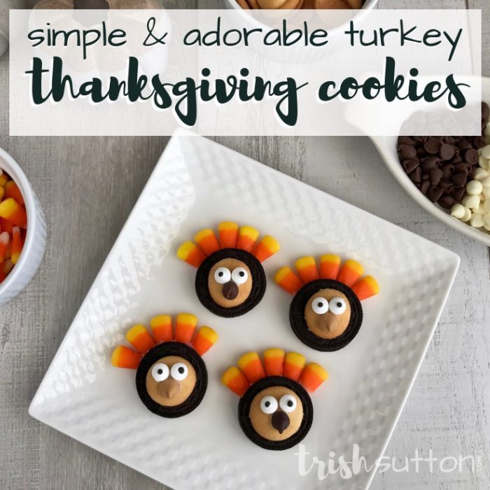 Simple Thanksgiving Cookies | Adorable Turkey OREOs; TrishSutton.com