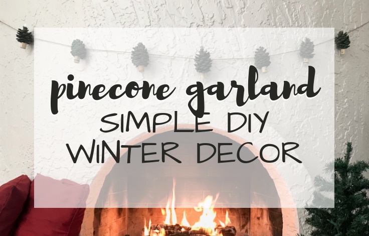 Create festive winter decor with just pinecones, craft paint & jute. Simple DIY Winter Decor; Pinecone Christmas Garland. TrishSutton.com