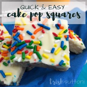 Quick Cake Pop Squares Recipe; TrishSutton.com