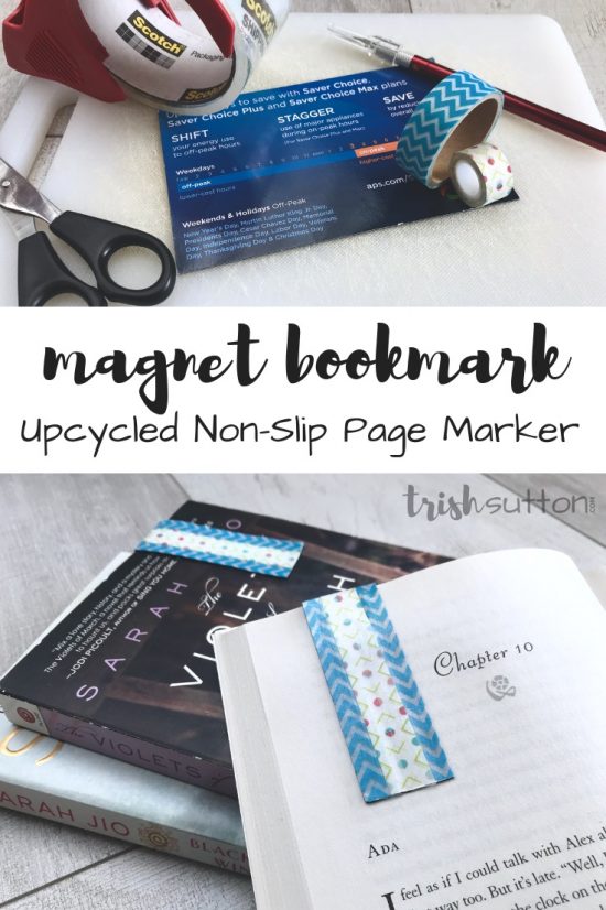 Create a non-slip magnet bookmark sure to hug book pages so tight that you never lose your place again. Magnet Bookmark | Upcycled Non-Slip Page Marker. TrishSutton.com
