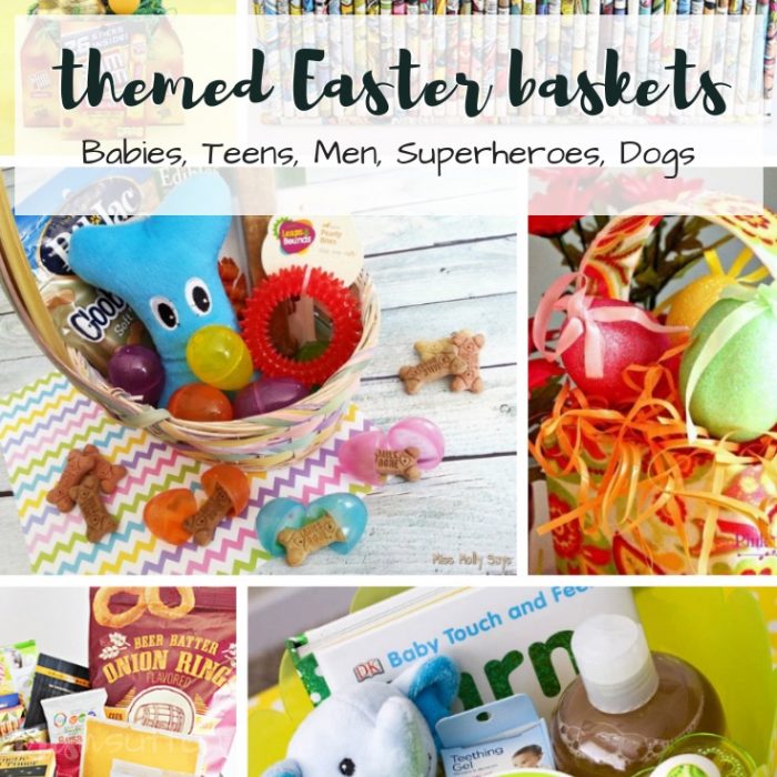 This list of Themed Easter Baskets is full of creative fillers. Is for everyone from babies to teens and from the men in your life to your dog. TrishSutton.com