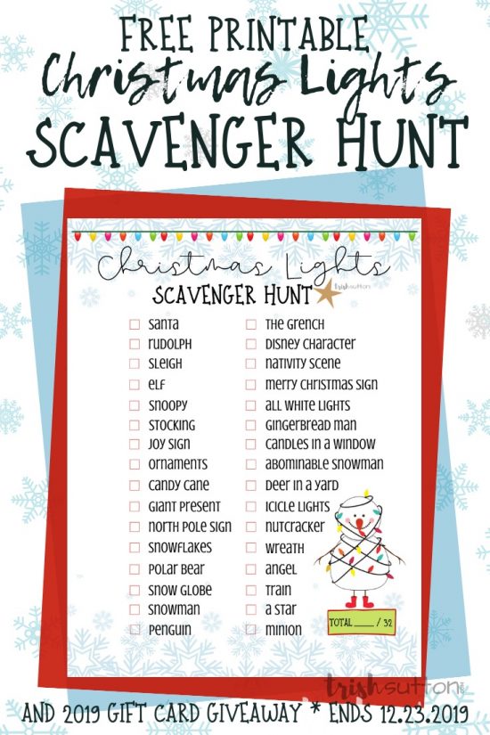 Christmas Lights Scavenger Hunt | Holiday Gift Card Giveaway