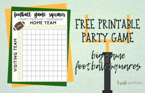 Football Squares Game Party Printable | TrishSutton.com