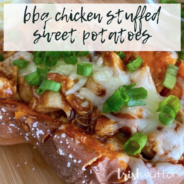BBQ Chicken Sweet Potatoes Baked and Stuffed
