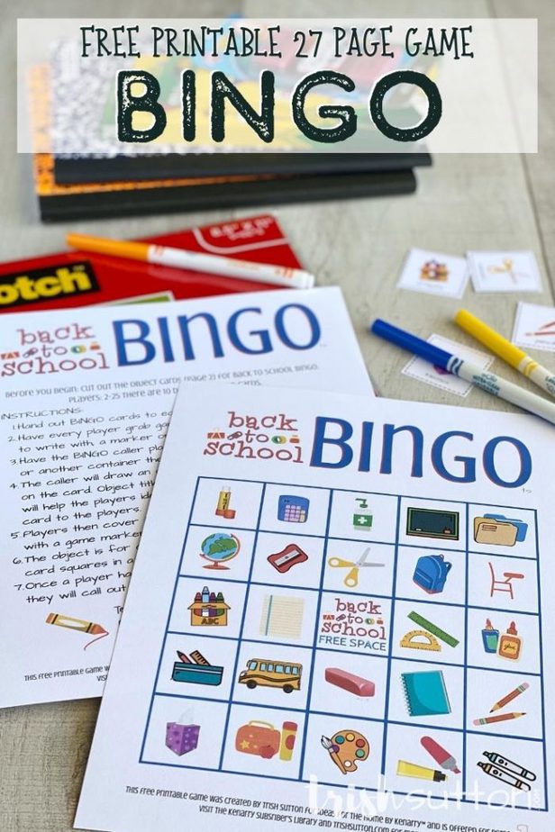 Back to School Bingo Free Printable Game (25 Game Cards Included)