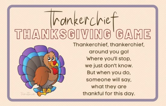 Thanksgiving Game | Thankerchief Free Printable Activity for Kids