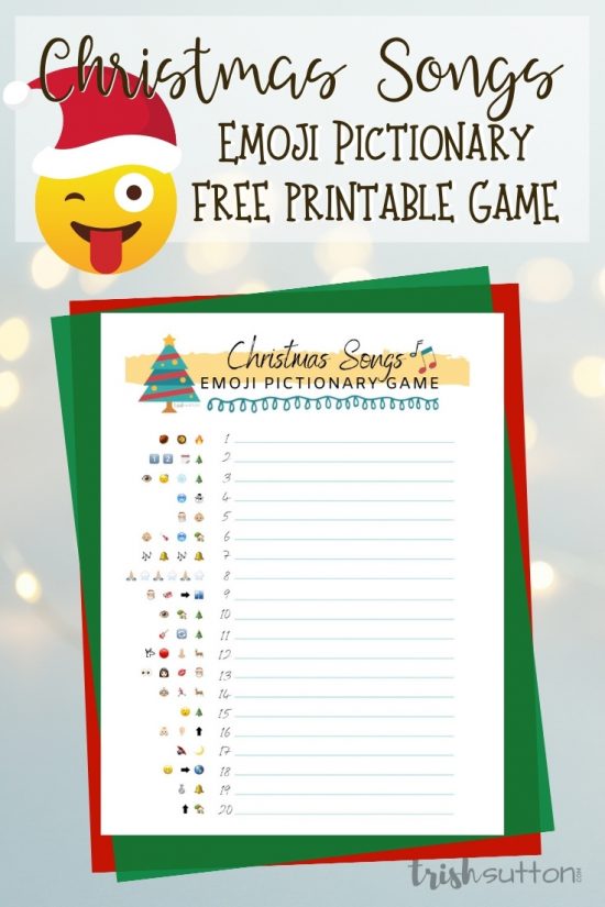 Christmas Songs Emoji Pictionary Game Free Printable