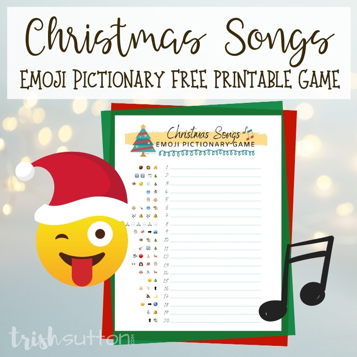 christmas songs emoji pictionary game free printable