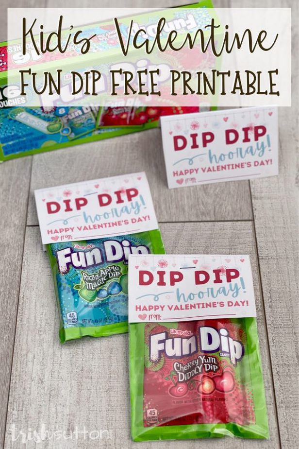 Fun Dip Kid #39 s Valentine Free Printable Dip Dip Hooray Note