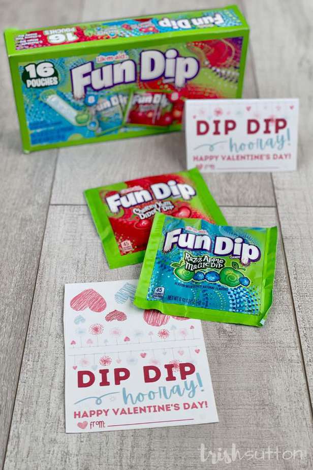 Fun Dip Kid's Valentine Free Printable Dip Dip Hooray Note