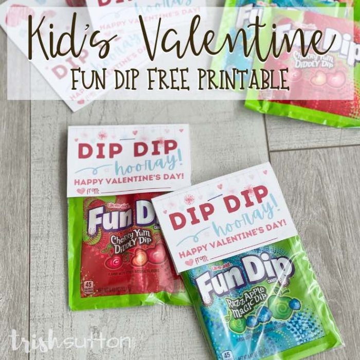 Dip Dip Hooray! Share a sugary sweet Valentine treat with this Fun Dip Kid's Valentine Free Printable. 