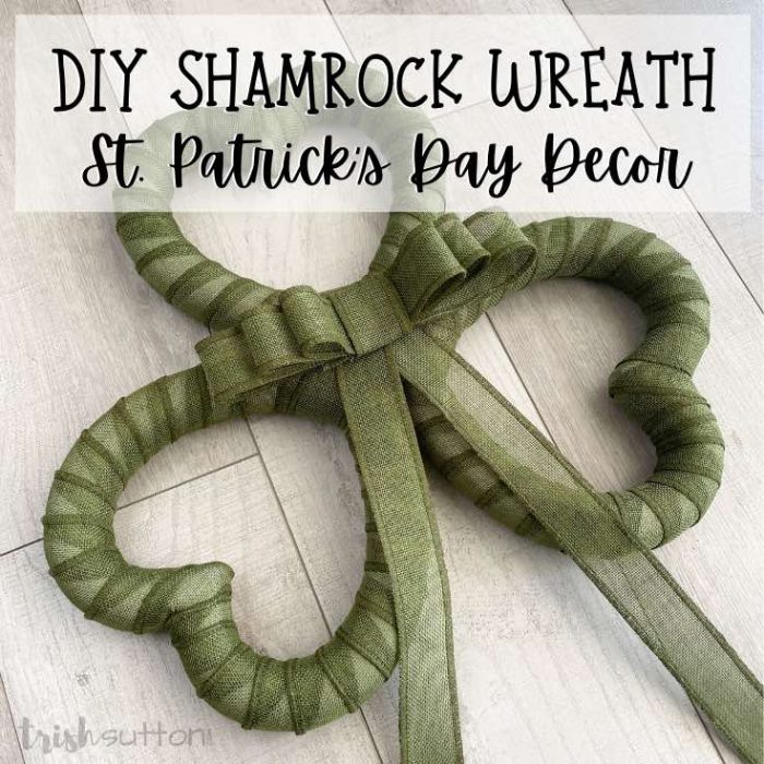 Transform three hearts into a clover! Create a front door welcome with this simple DIY shamrock wreath St. Patrick's Day decor.