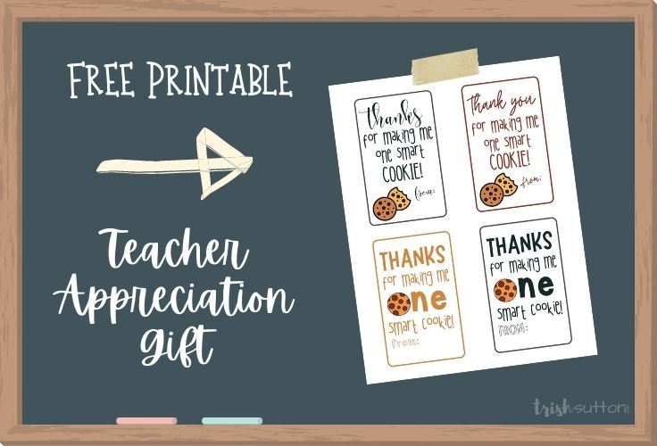 Thank a teacher with this sweet and thoughtful Free Printable Teacher Appreciation One Smart Cookie Gift. 