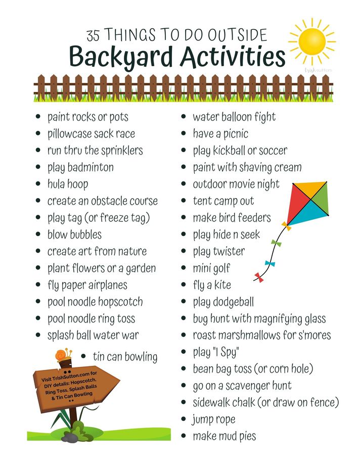 Backyard Activities | 35 Things To Do Outside - Trish Sutton