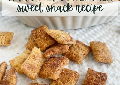 This cinnamon sweet treat is a real sweet tooth satisfier! Enjoy a handful of this tasty Cinnamon Sugar Chex Snack alone, with mix-ins or as a dessert topper.