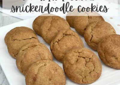 This recipe is an autumn must try! These chewy Pumpkin Spice Snickerdoodle Cookies are absolutely magical.