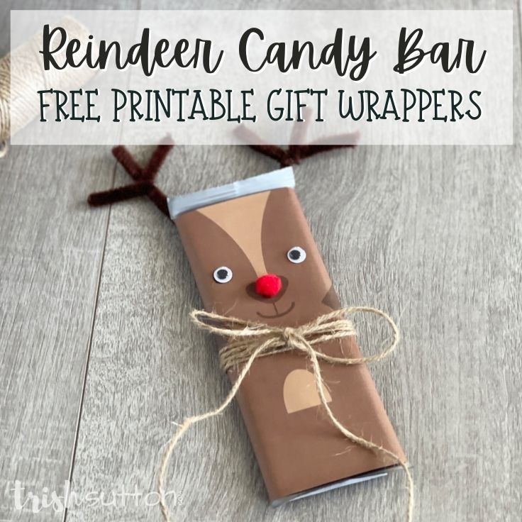 Reindeer Candy Bar Free Printable Gift Wrappers