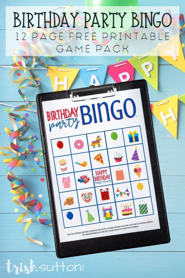 Birthday Party Bingo Game Free Printable (10 Game Boards)