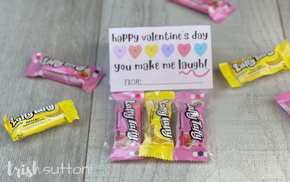 You Make Me Laugh Kids Valentine Free Printable with Laffy Taffy