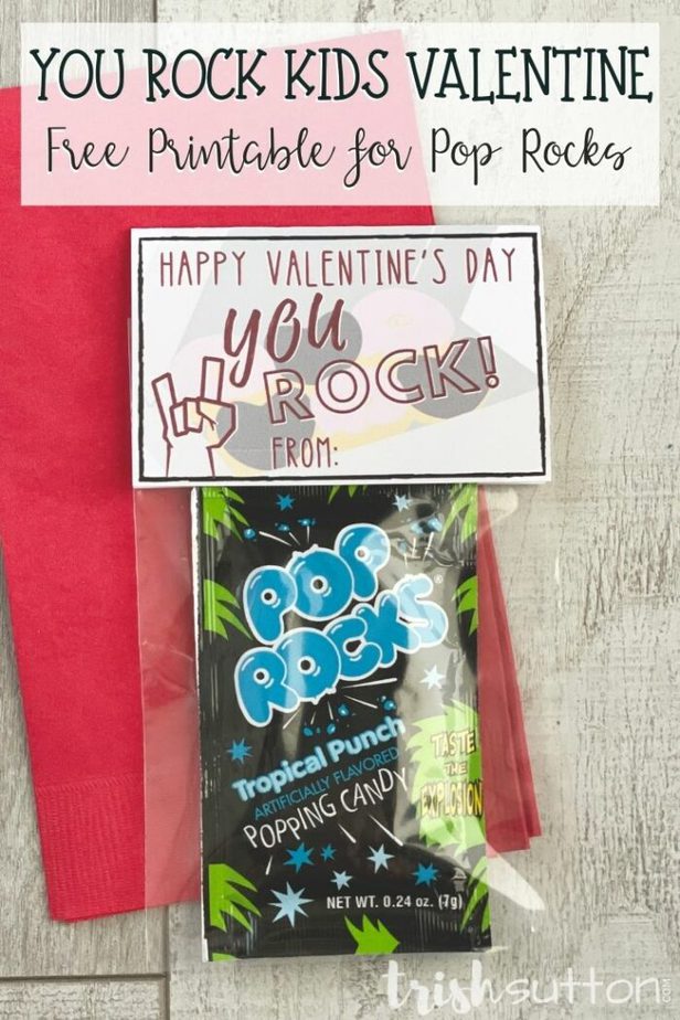 You Rock Kids Valentine Free Printable for Pop Rocks
