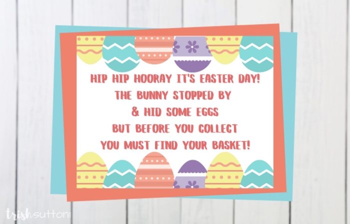Easter Basket Scavenger Hunt Free Printable Clue Cards