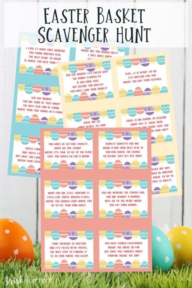 Easter Basket Scavenger Hunt Free Printable Clue Cards